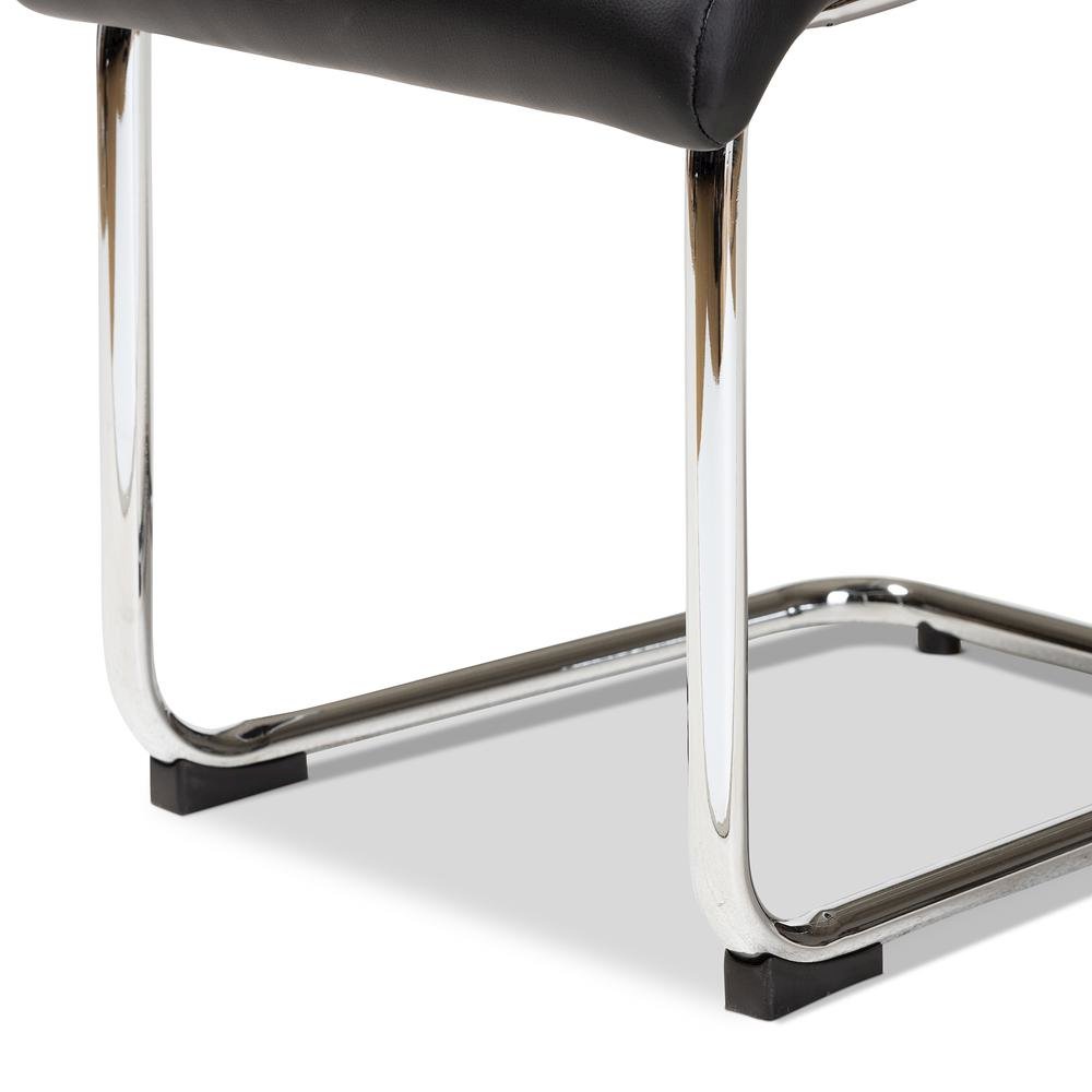 Black Faux Leather Upholstered Dining Chair (Set of 4). Picture 7
