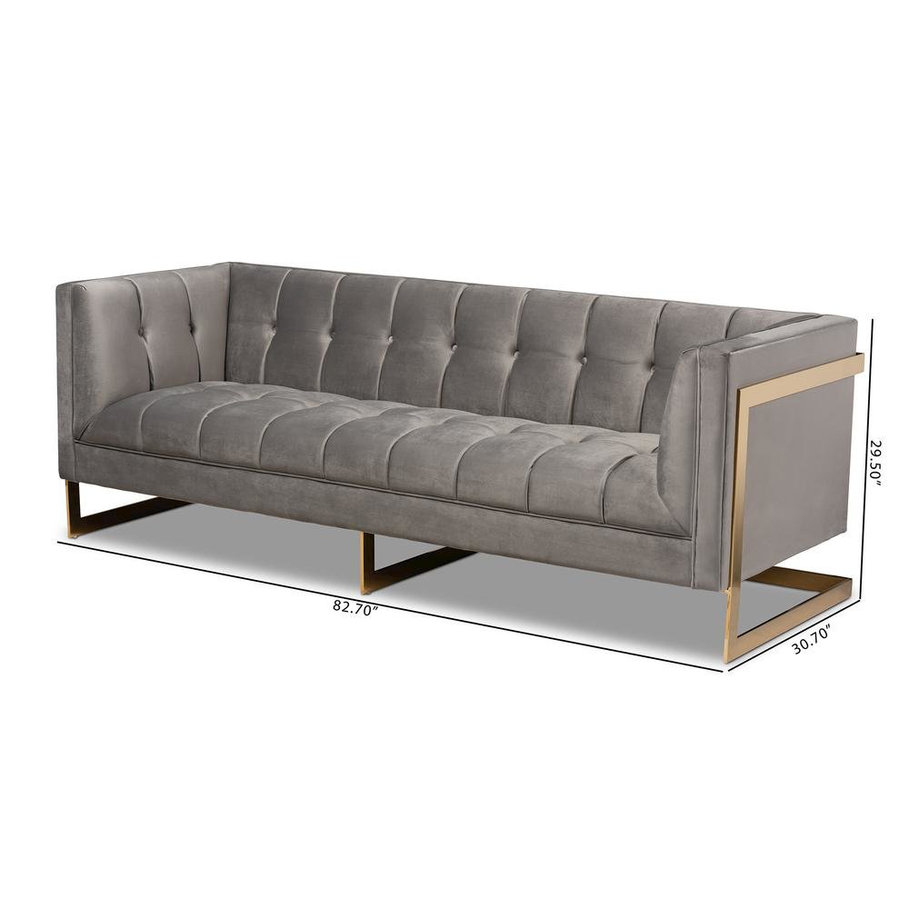 Button Tufted Sofa with Gold-Tone Frame. Picture 20