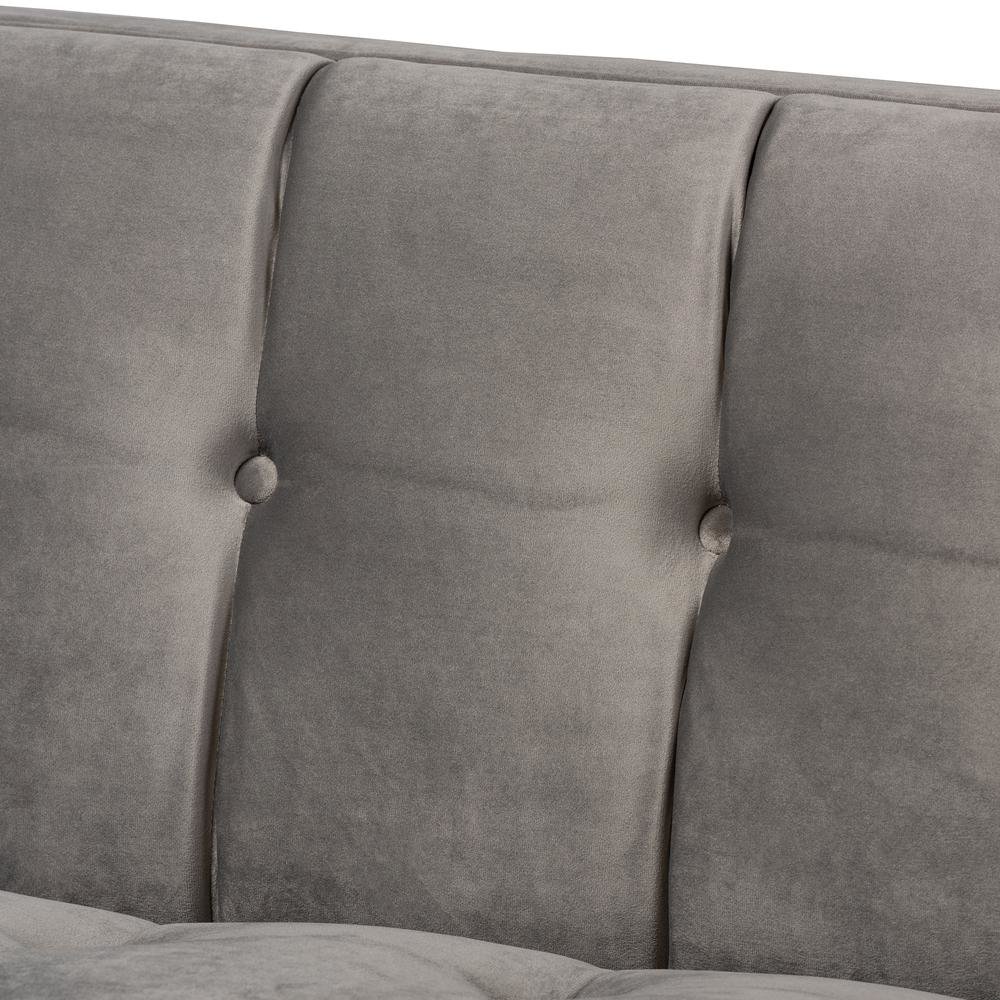 Button Tufted Sofa with Gold-Tone Frame. Picture 15