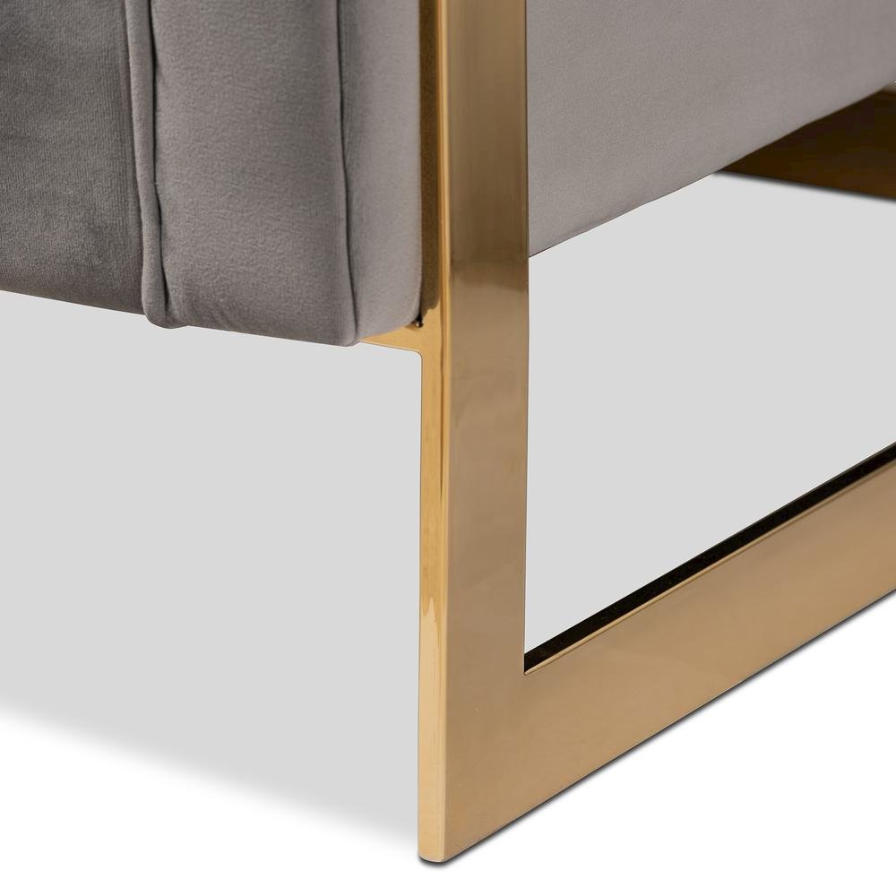 Button Tufted Sofa with Gold-Tone Frame. Picture 17