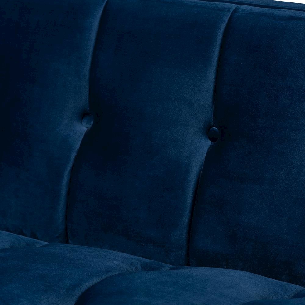 Button Tufted Gold Sofa with Gold-Tone Frame. Picture 15