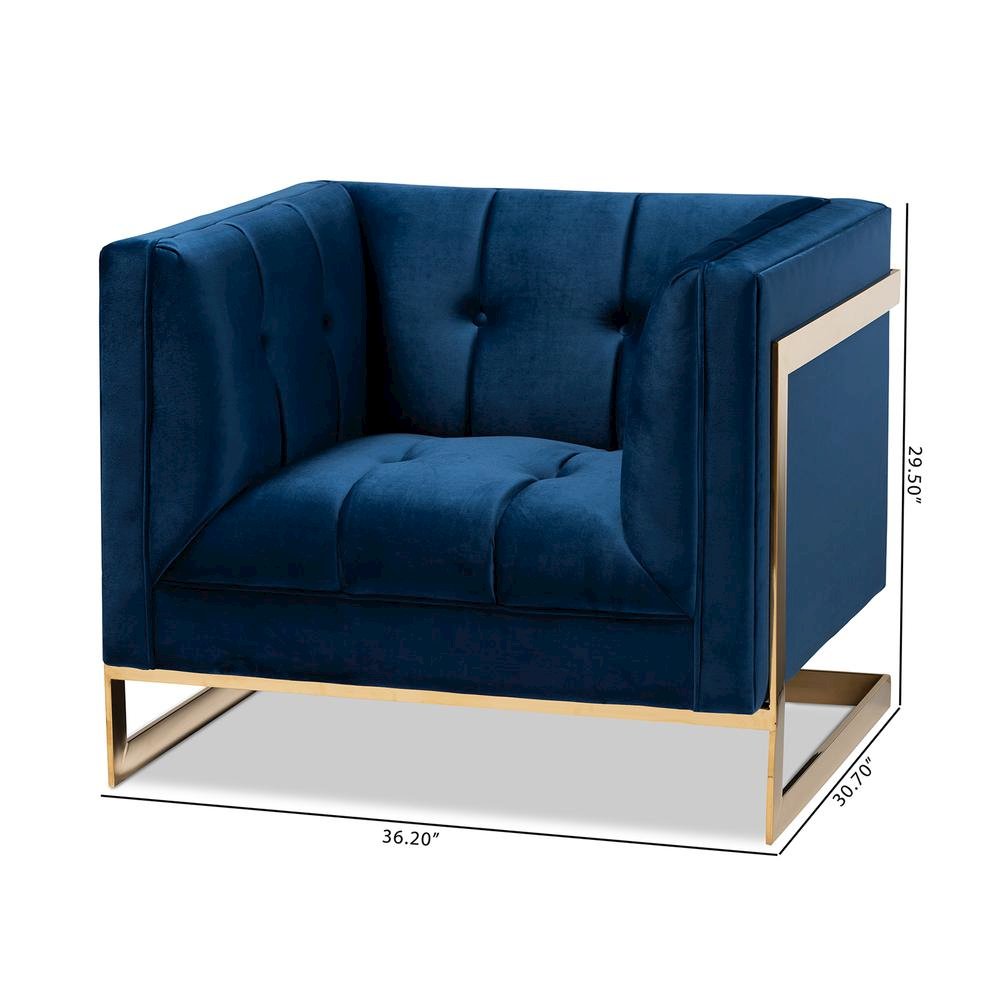 Button Tufted Armchair with Gold-Tone Frame. Picture 20