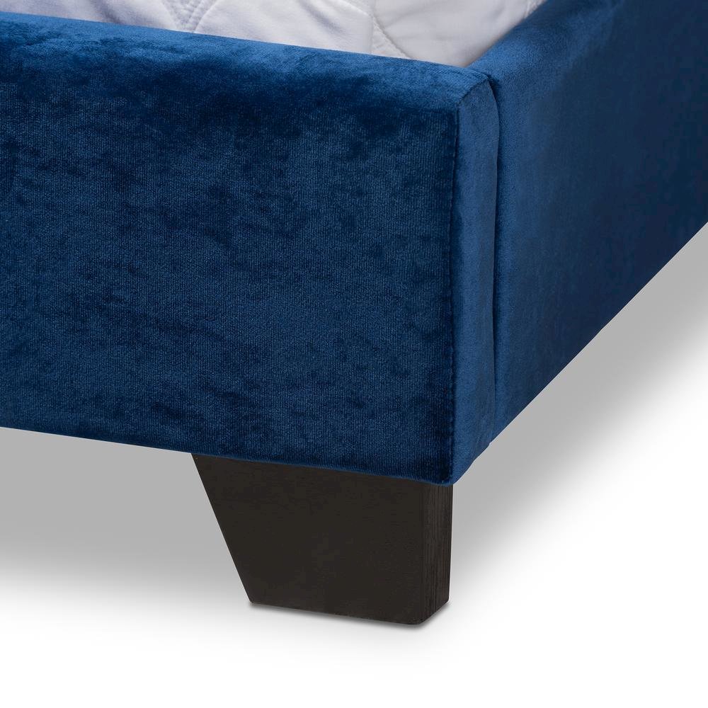 Baxton Studio Darcy Luxe and Glamour Navy Velvet Upholstered Full Size Bed. Picture 15