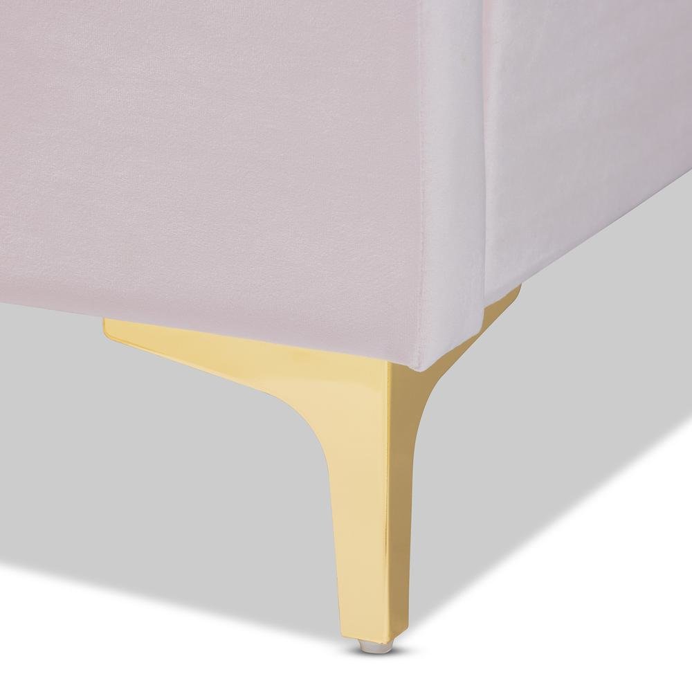 Queen Size Platform Bed with Gold-Tone Legs. Picture 13