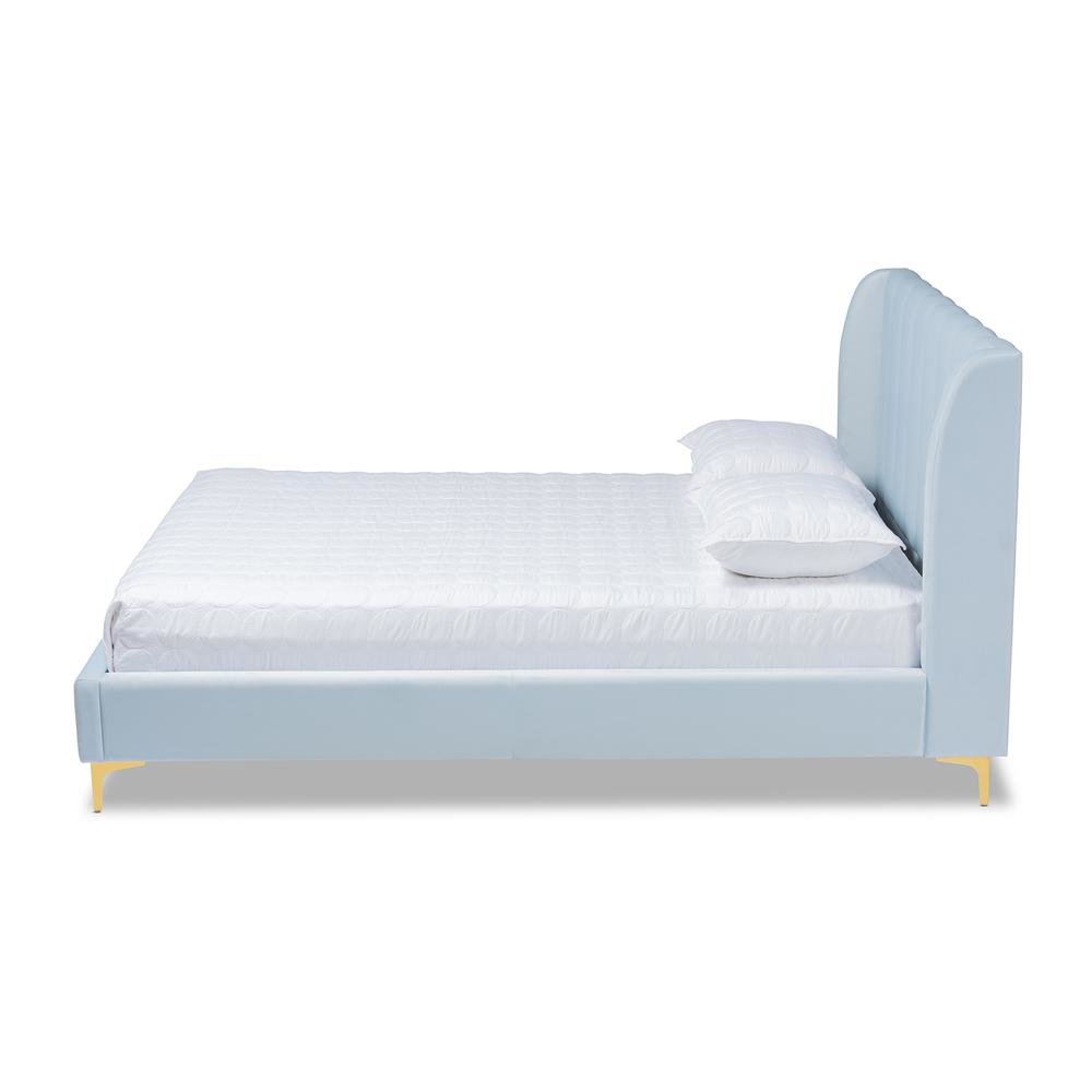 Queen Size Platform Bed with Gold-Tone Legs. Picture 10