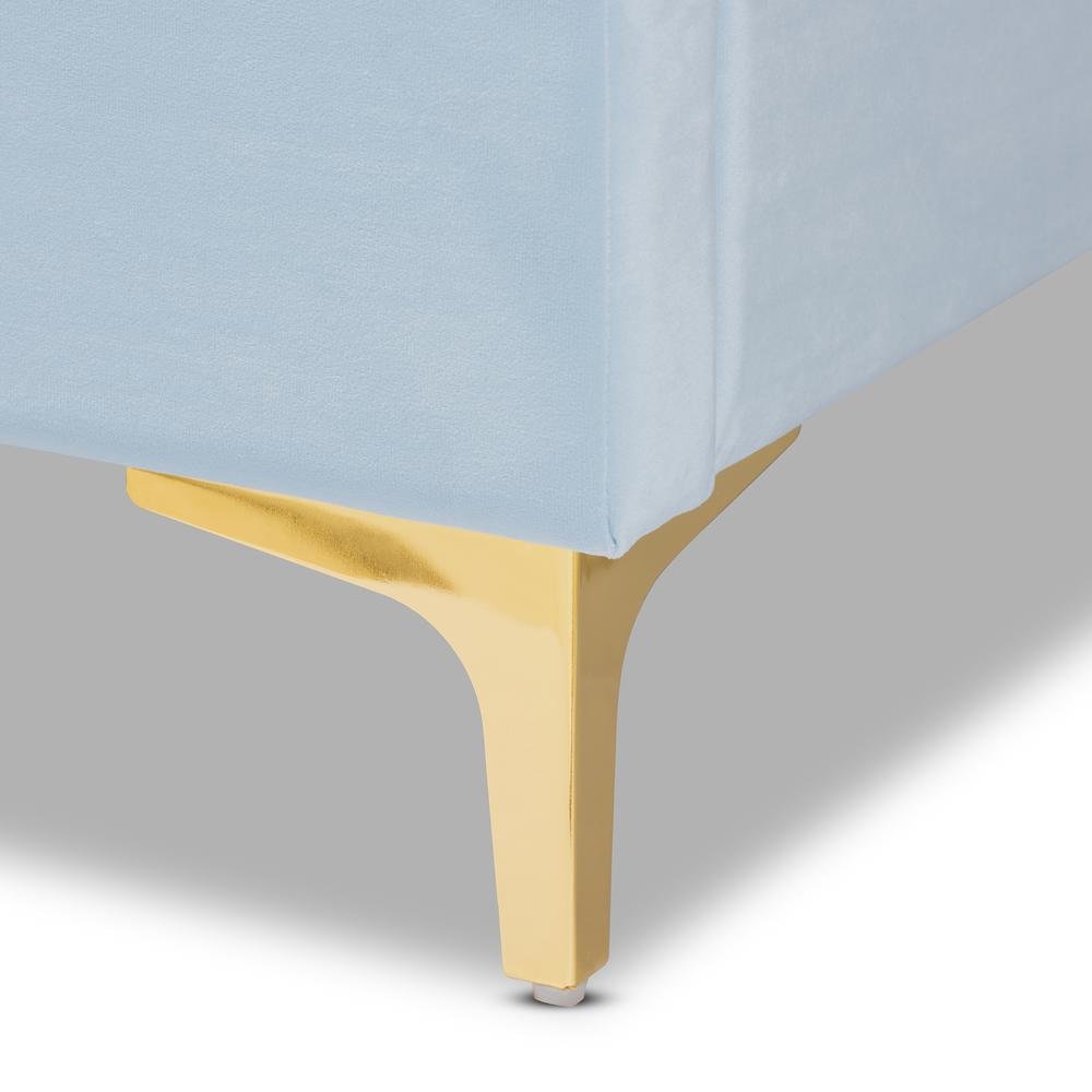 Queen Size Platform Bed with Gold-Tone Legs. Picture 13