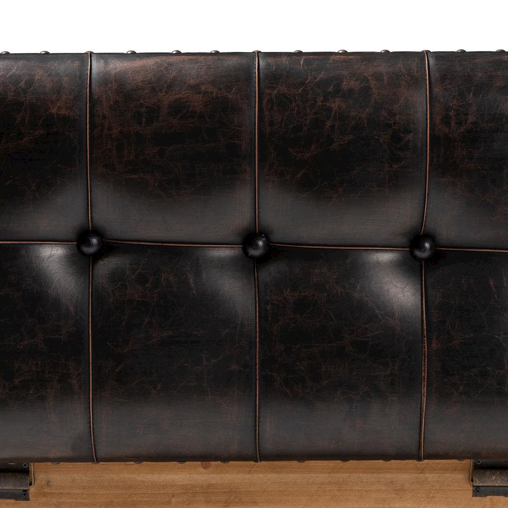 Leather Upholstered 2-Piece Wood Storage Trunk Ottoman Set. Picture 19