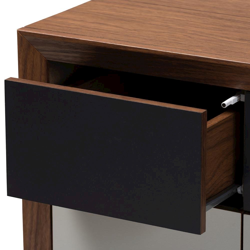 Baxton Studio Svante Mid-Century Modern Multicolor Finished Wood 6-Drawer Chest. Picture 14