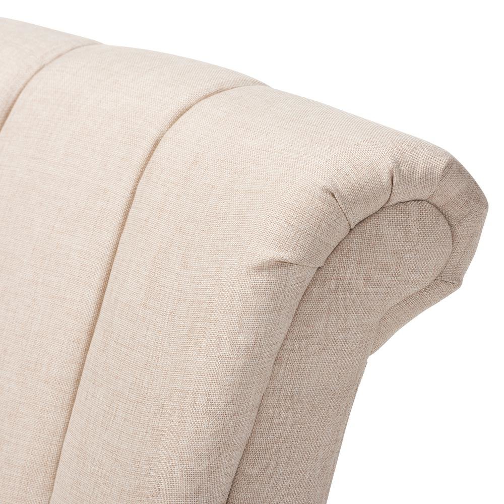 Rayner Modern and Contemporary Beige Fabric Upholstered Swivel Chair. Picture 13