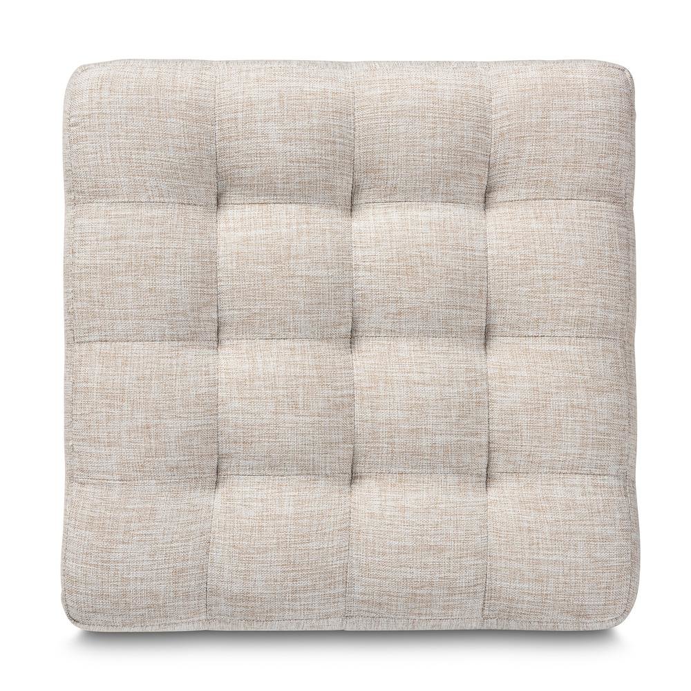 Beige Fabric Upholstered Tufted Cube Ottoman Set of 2. Picture 9