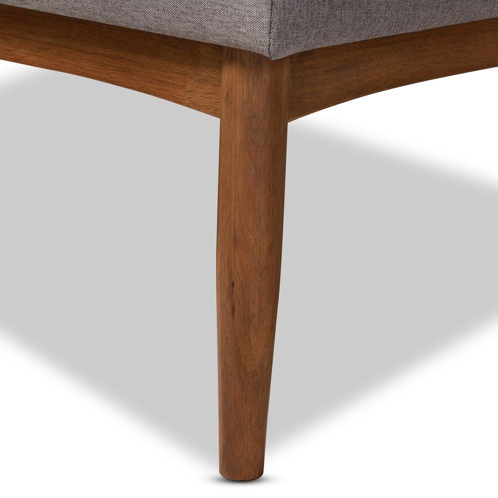 Arvid Mid-Century Modern Gray Fabric Upholstered 5-Piece Wood Dining Nook Set. Picture 9