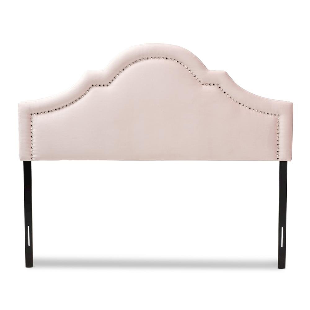 Light Pink Velvet Fabric Upholstered Full Size Headboard. Picture 10