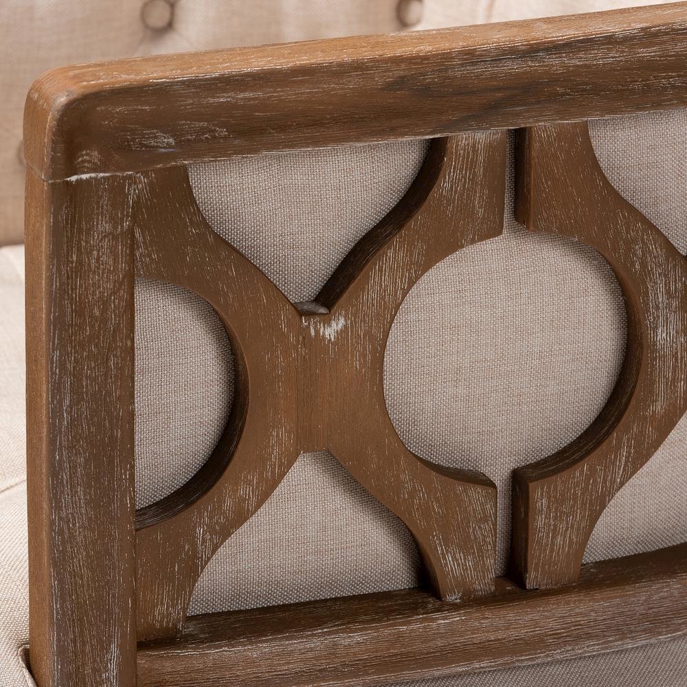 White-Washed Oak Wood Accent Barrel Chair. Picture 16