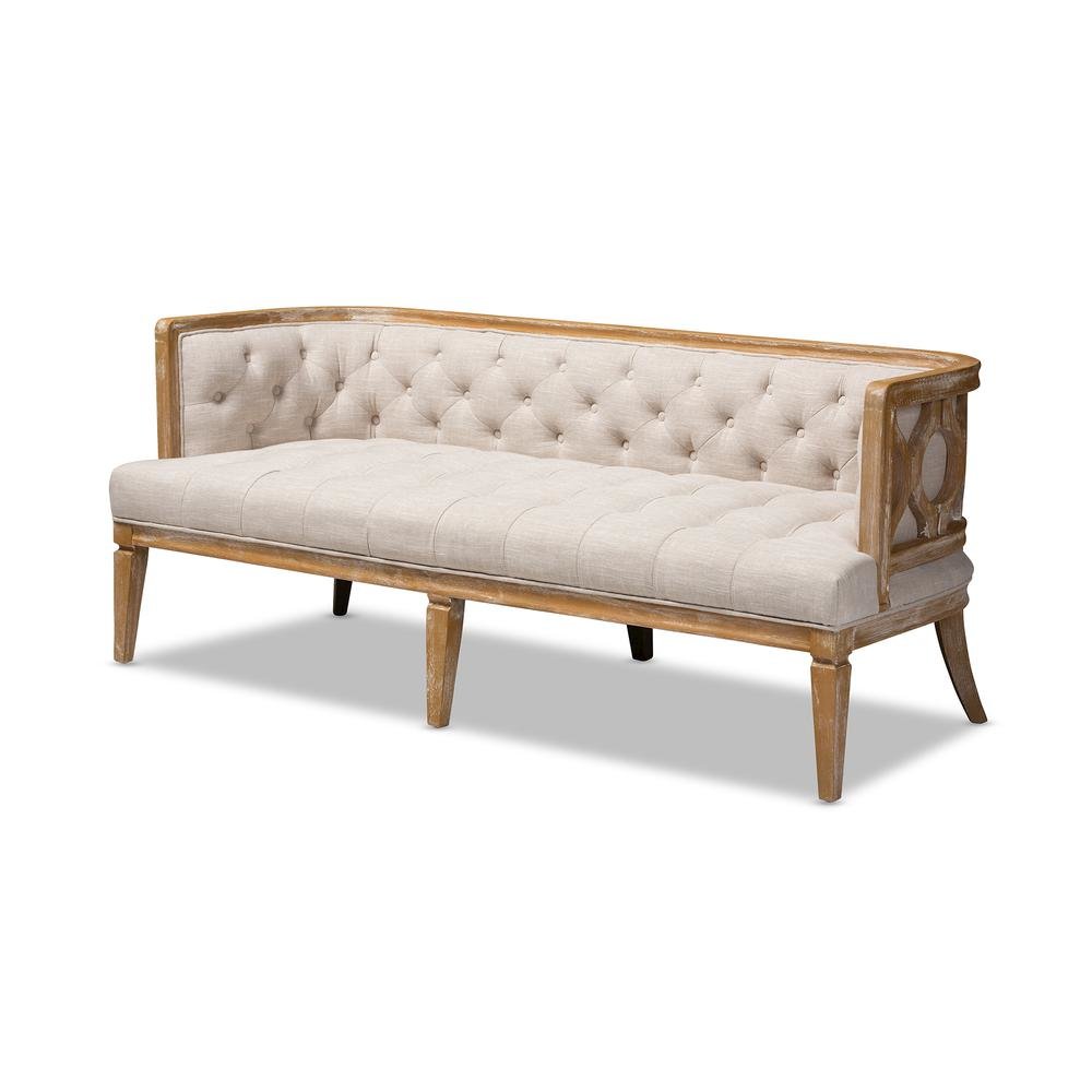 White-Washed Oak Wood Sofa. Picture 11