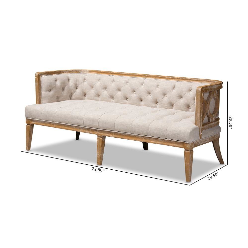 White-Washed Oak Wood Sofa. Picture 20