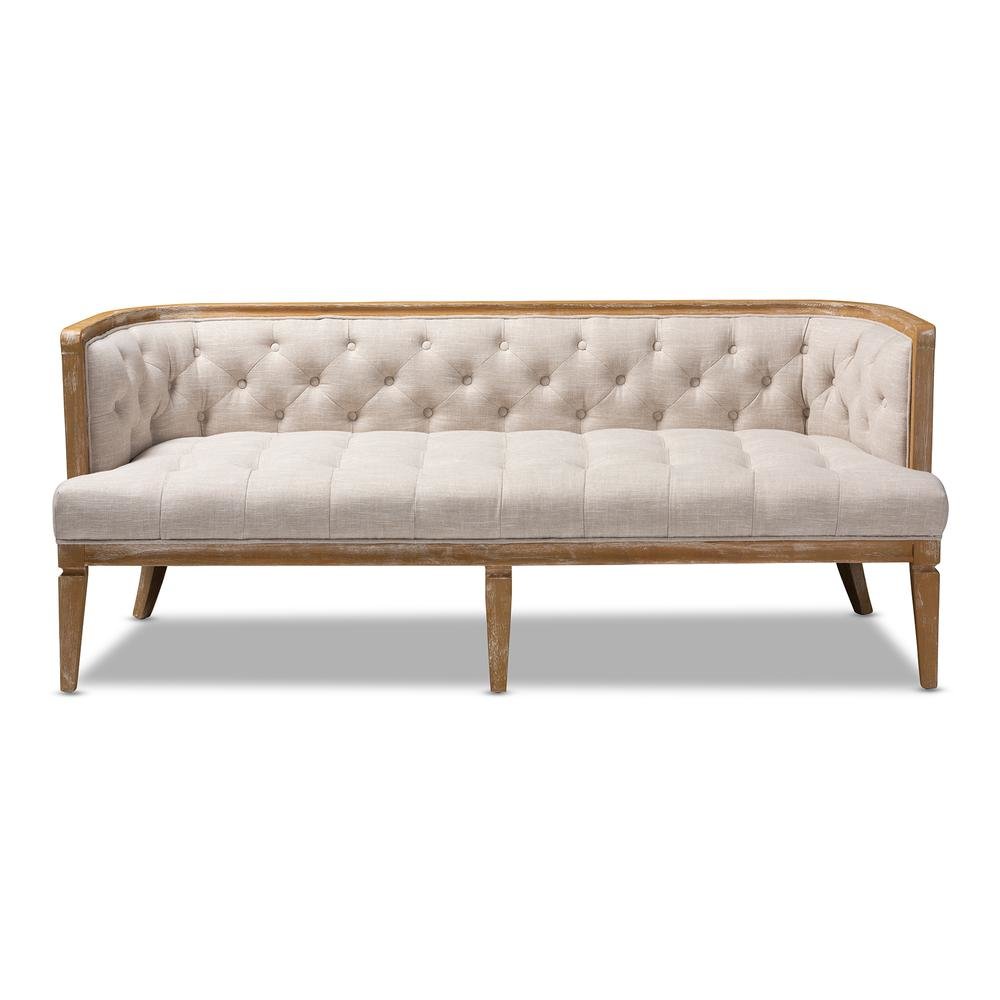 White-Washed Oak Wood Sofa. Picture 12