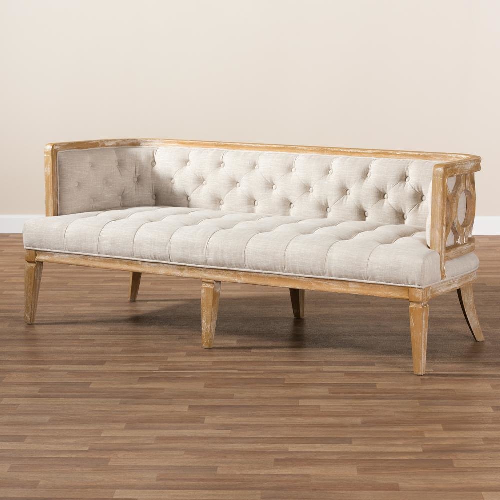 White-Washed Oak Wood Sofa. Picture 19