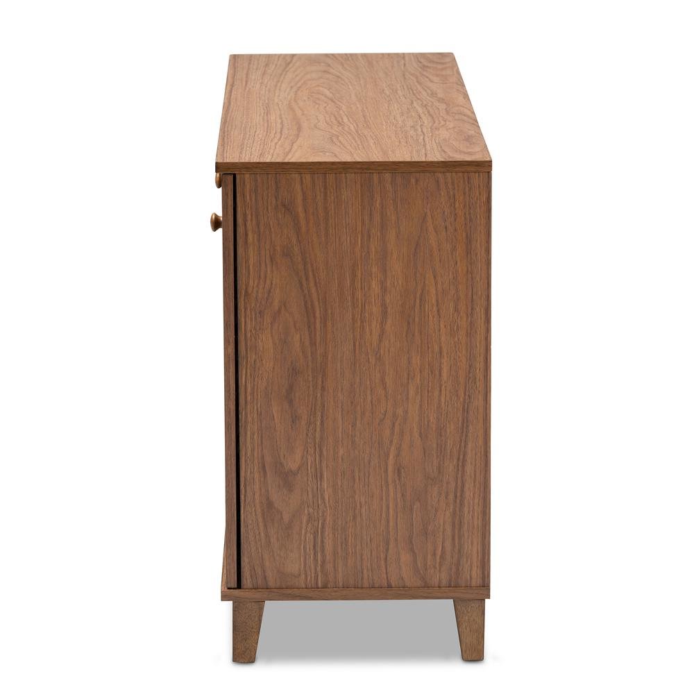 Walnut Finished 8-Shelf Wood Shoe Storage Cabinet. Picture 14