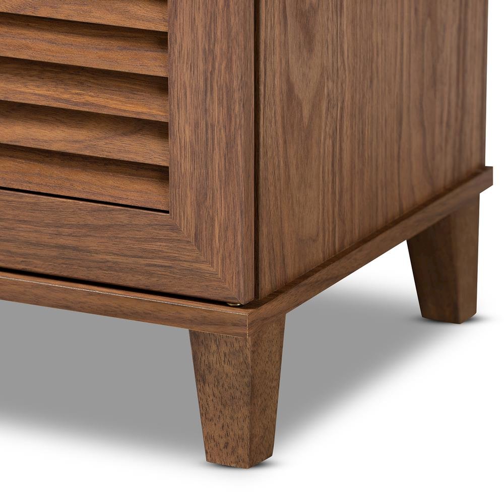 Walnut Finished 8-Shelf Wood Shoe Storage Cabinet. Picture 16
