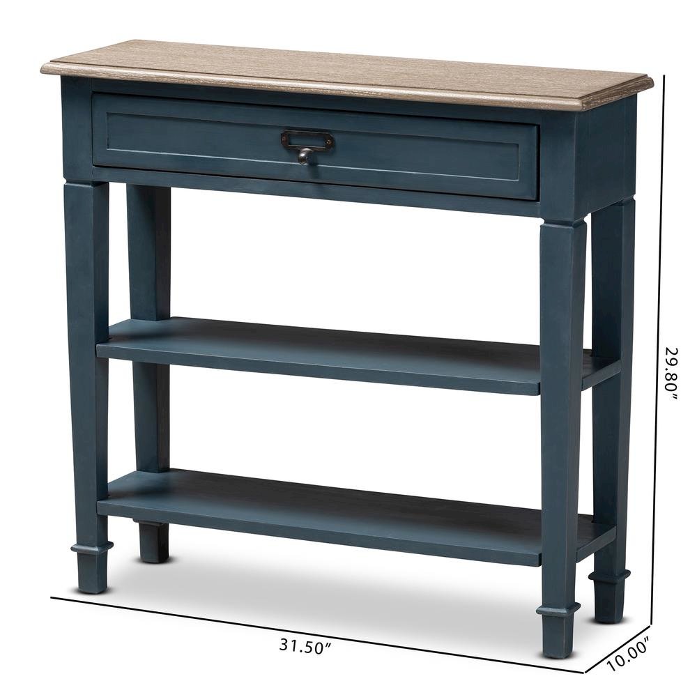 Dauphine French Provincial Blue Spruce Fiinished Wood Accent Console Table. Picture 20
