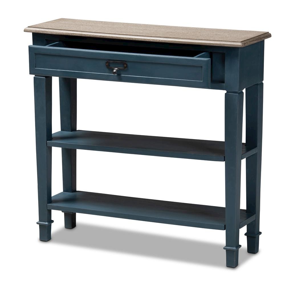 Dauphine French Provincial Blue Spruce Fiinished Wood Accent Console Table. Picture 12