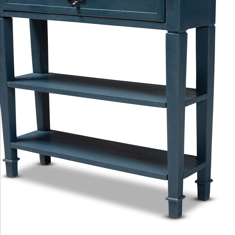 Dauphine French Provincial Blue Spruce Fiinished Wood Accent Console Table. Picture 17
