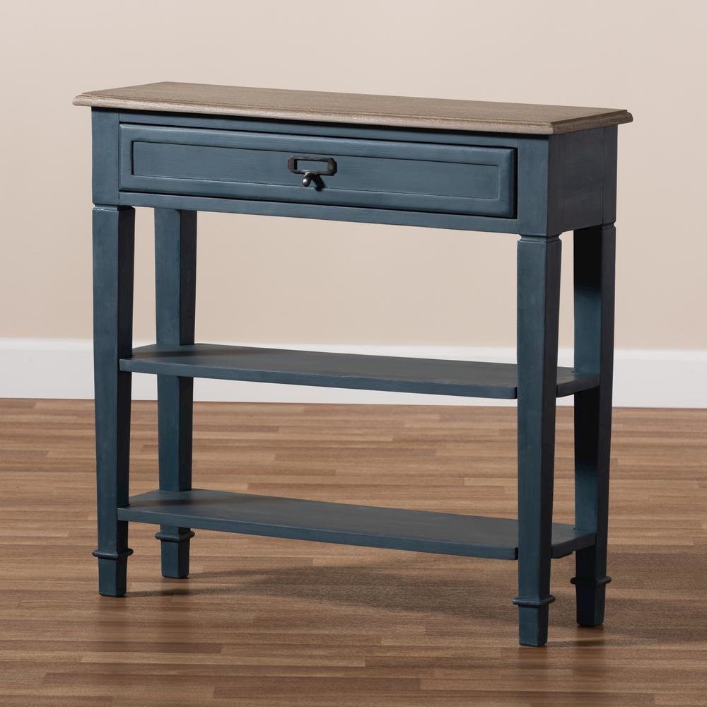 Dauphine French Provincial Blue Spruce Fiinished Wood Accent Console Table. Picture 19
