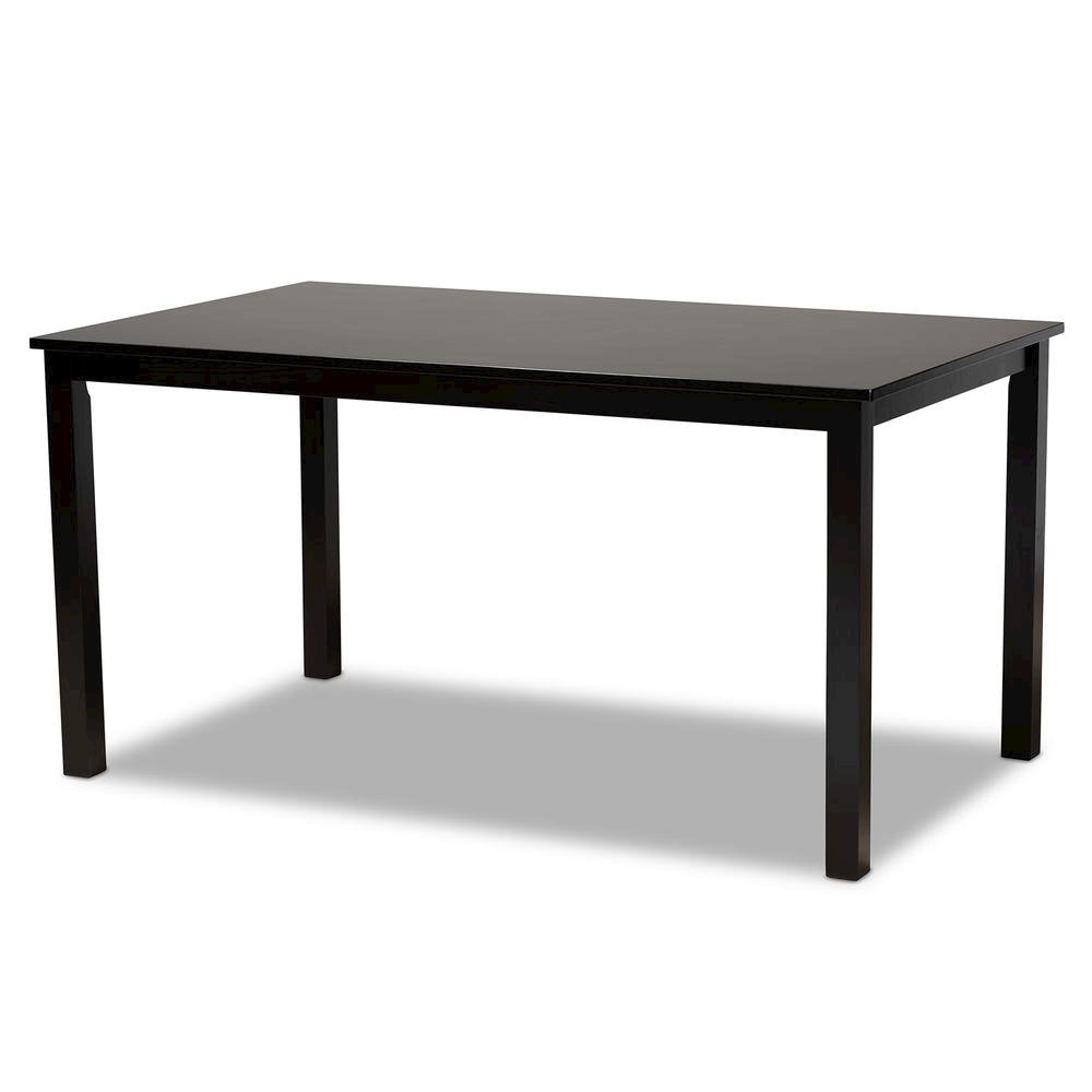 Sand Fabric Upholstered and Dark Brown Finished Wood 6-Piece Dining Set. Picture 13