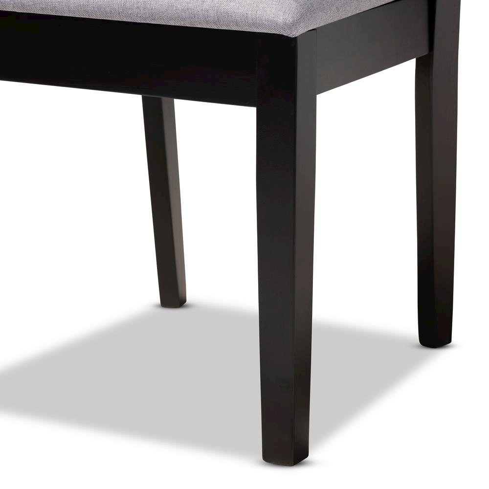 Gray Fabric Upholstered Espresso Brown Finished Wood Dining Chair Set of 4. Picture 11