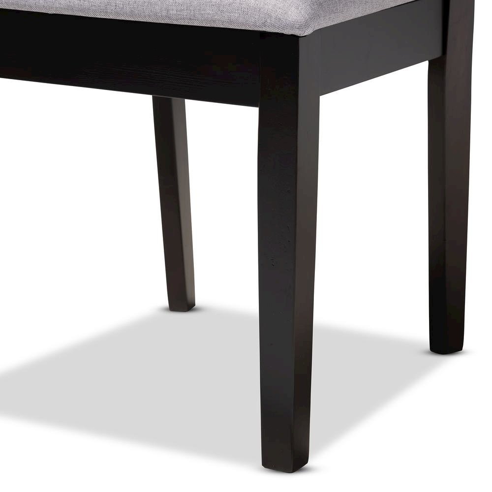 Gray Fabric Upholstered Espresso Brown Finished Wood Dining Chair Set of 4. Picture 11