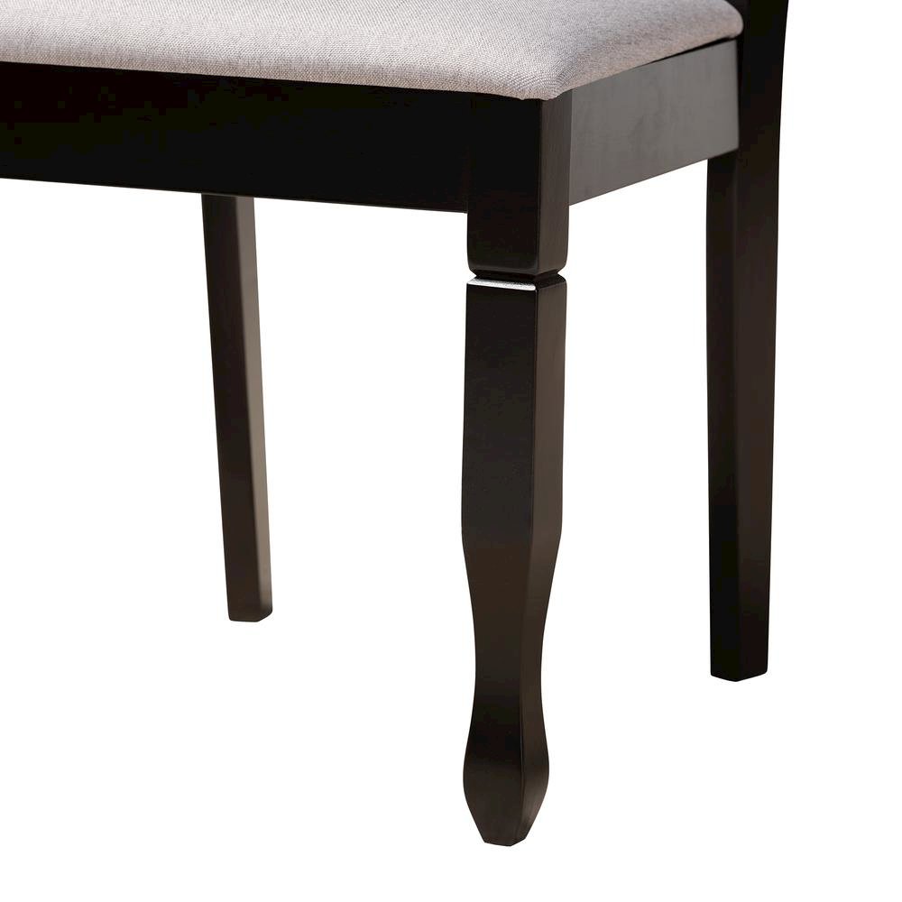 Maya Modern Grey Fabric and Espresso Brown Finished Wood 5-Piece Dining Set. Picture 16