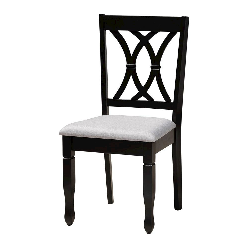 April Modern Grey Fabric and Dark Brown Finished Wood 5-Piece Dining Set. Picture 12