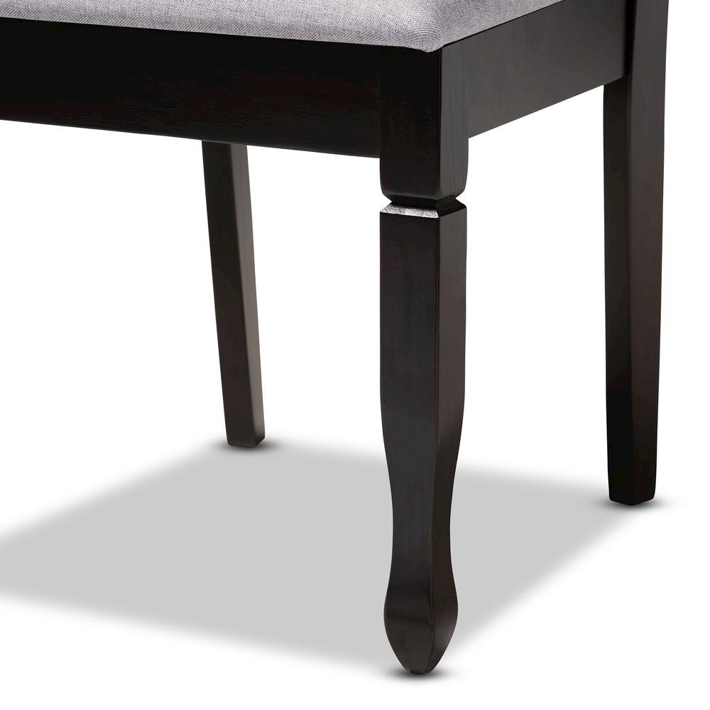 Gray Fabric Upholstered Espresso Brown Finished Wood Dining Chair Set of 4. Picture 11