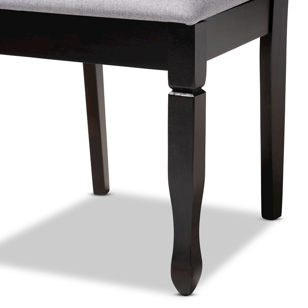 Gray Fabric Upholstered Espresso Brown Finished Wood Dining Chair Set of 4. Picture 11