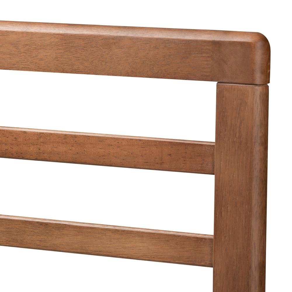 Calisto Mid-Century Modern Walnut Brown Finished Wood Full Size Platform Bed. Picture 14