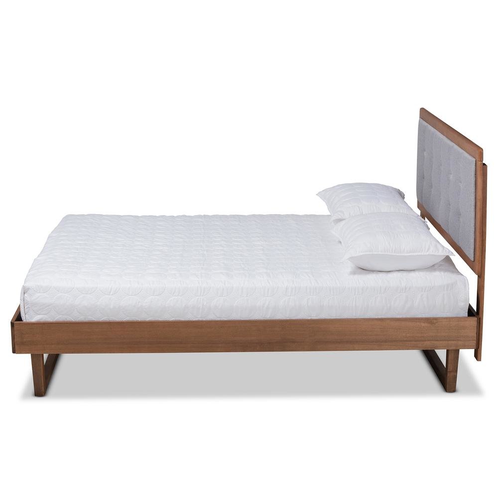 Ash Walnut Finished Wood Full Size Platform Bed. Picture 12
