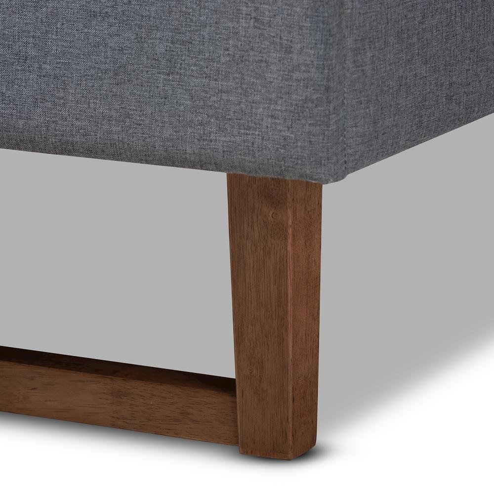 Walnut Brown Finished Wood Full Size Platform Bed Frame. Picture 13
