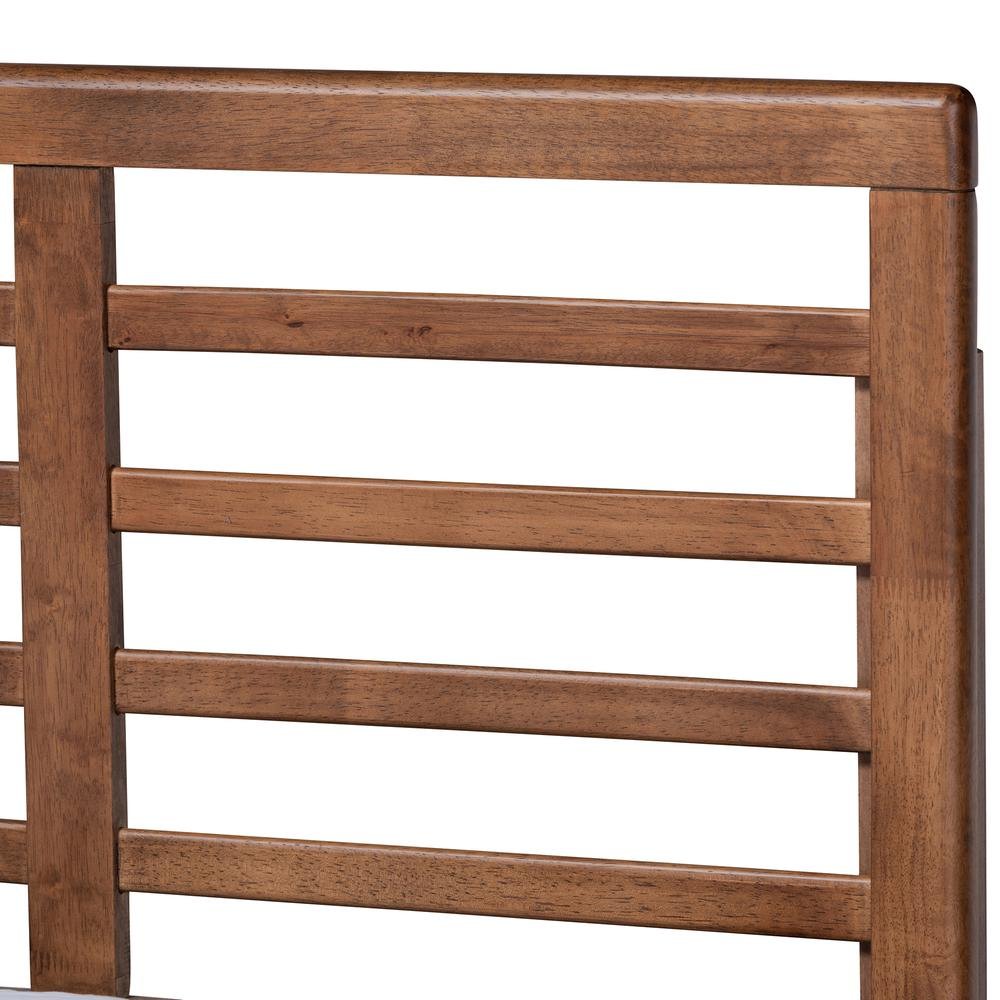 Ash Walnut Brown Finished Wood Full Size Platform Bed. Picture 14