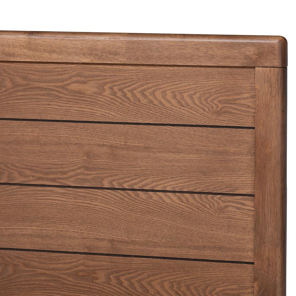 Ash Walnut Brown Finished Wood Full Size Platform Bed. Picture 14