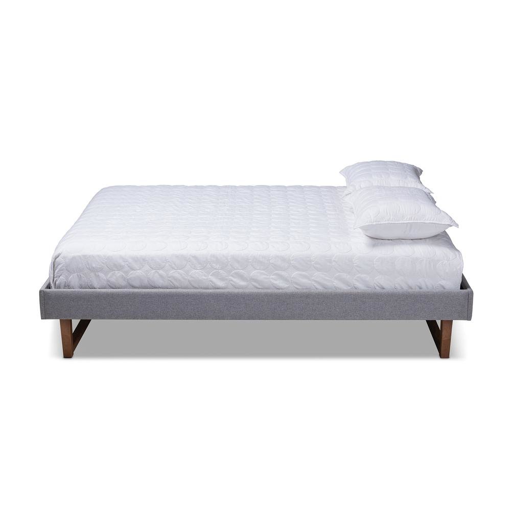 Walnut Brown Finished Wood Full Size Platform Bed Frame. Picture 11