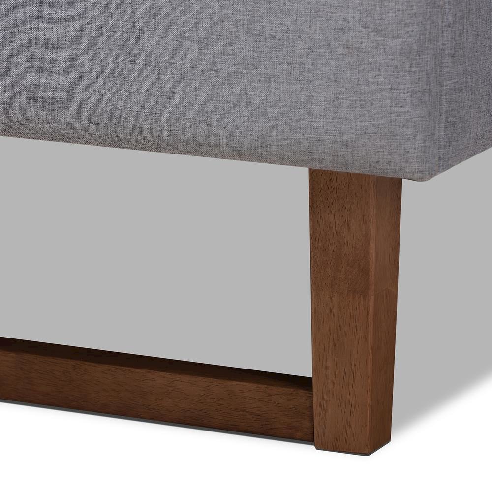 Walnut Brown Finished Wood Full Size Platform Bed Frame. Picture 13