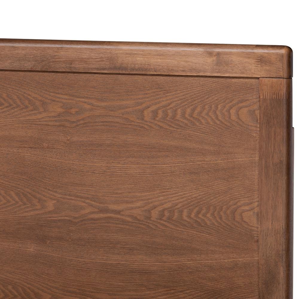 Ash Walnut Brown Finished Wood Full Size Platform Bed. Picture 14