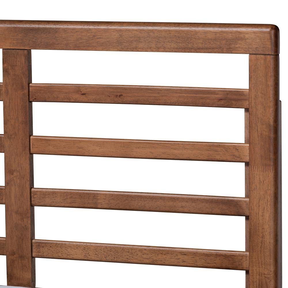 Ash Walnut Brown Finished Wood Full Size Platform Bed. Picture 14