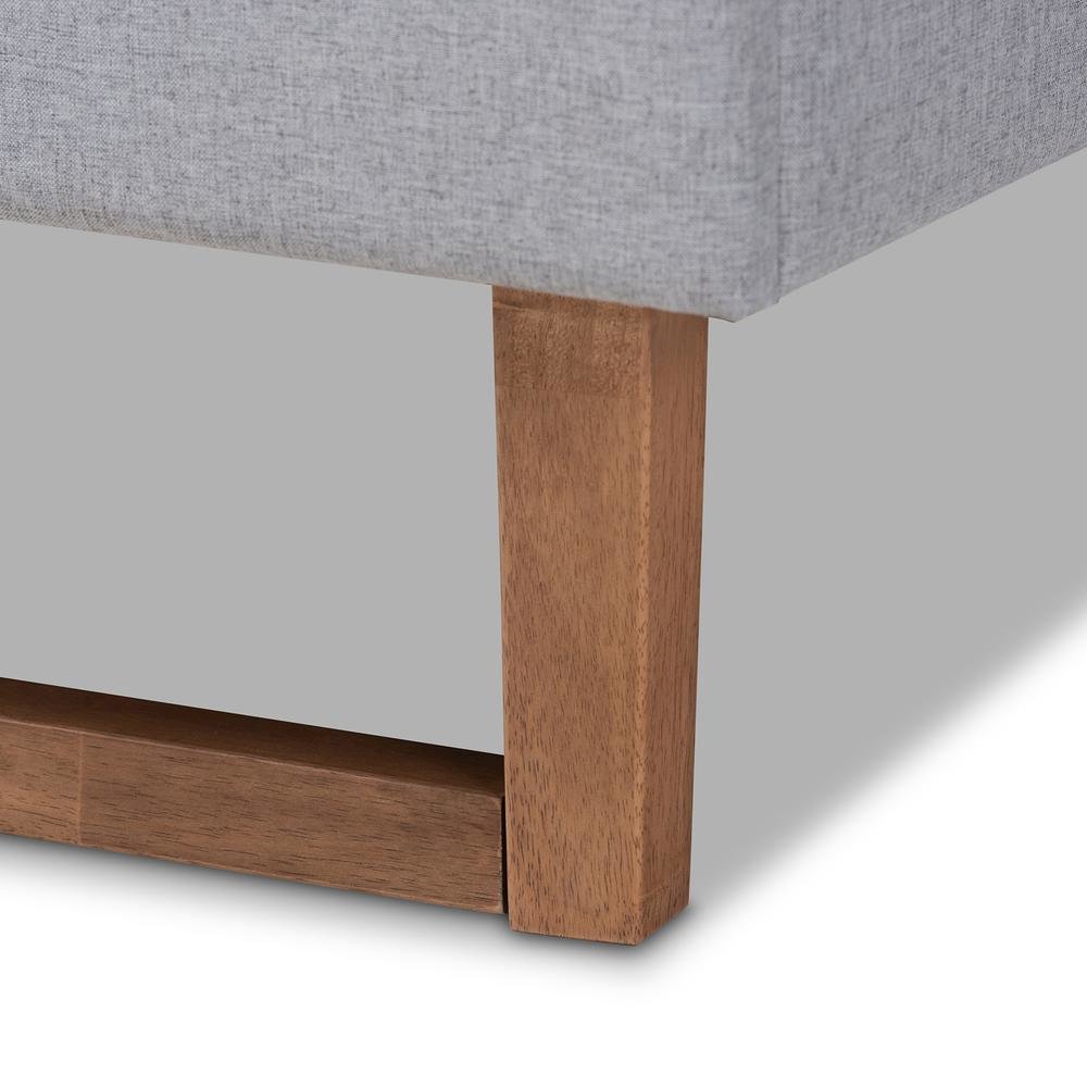 Ash Walnut Brown Finished Wood Full Size Platform Bed. Picture 15
