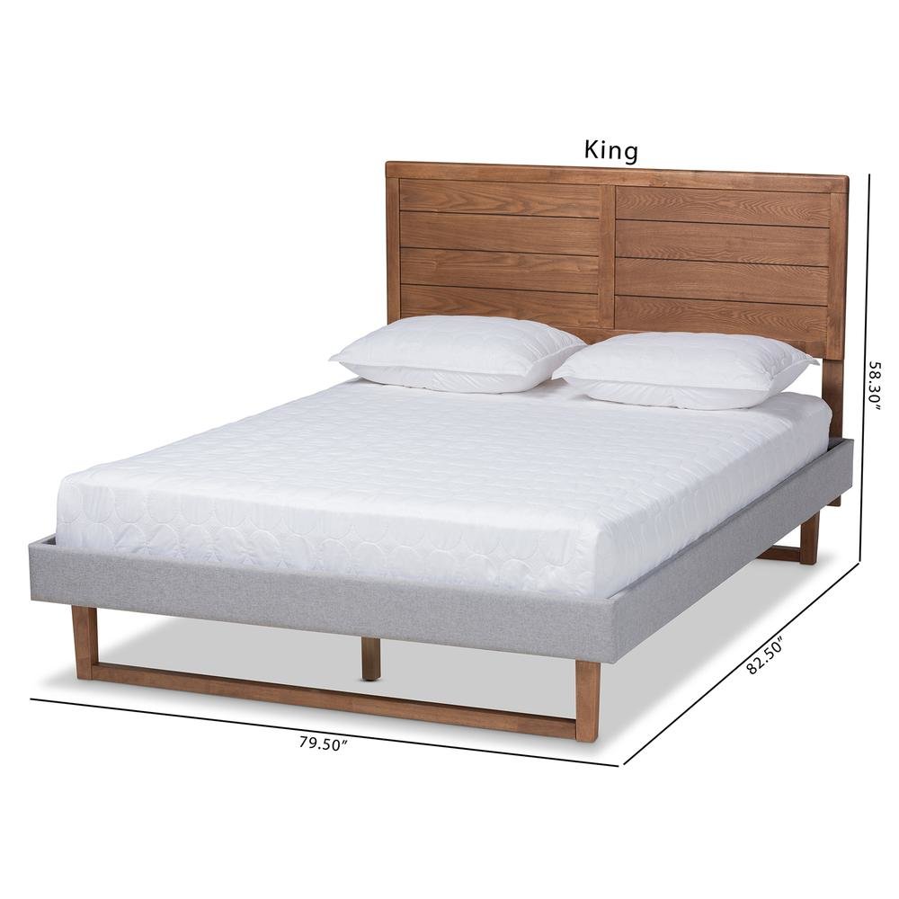 Walnut Brown Finished Wood Full Size Platform Bed. Picture 20