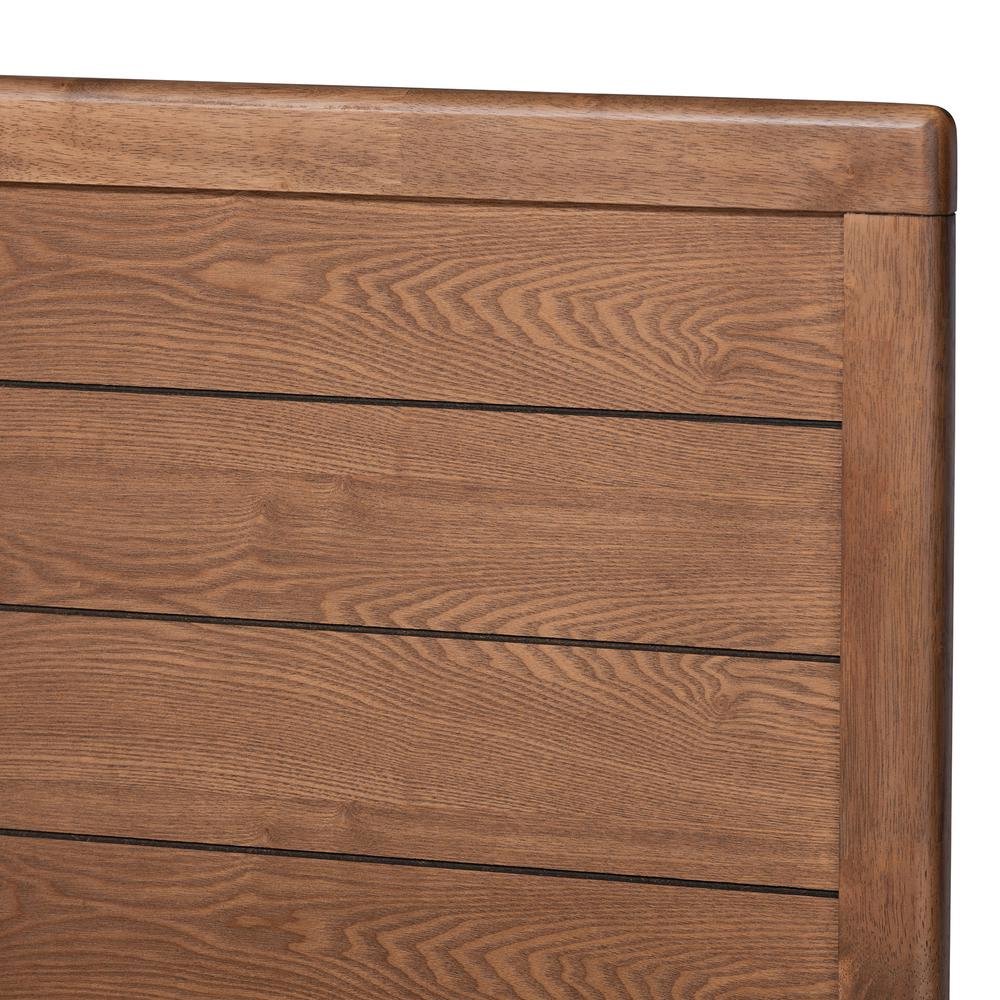 Walnut Brown Finished Wood Full Size Platform Bed. Picture 14