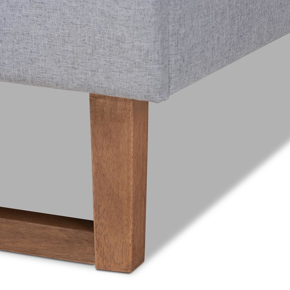Ash Walnut Brown Finished Wood Full Size Platform Bed. Picture 15