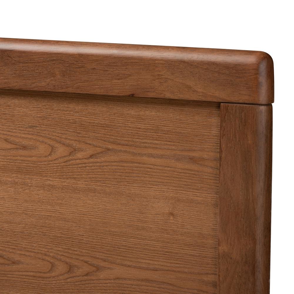 Raya Mid-Century Modern Walnut Brown Finished Wood Full Size Headboard. Picture 11