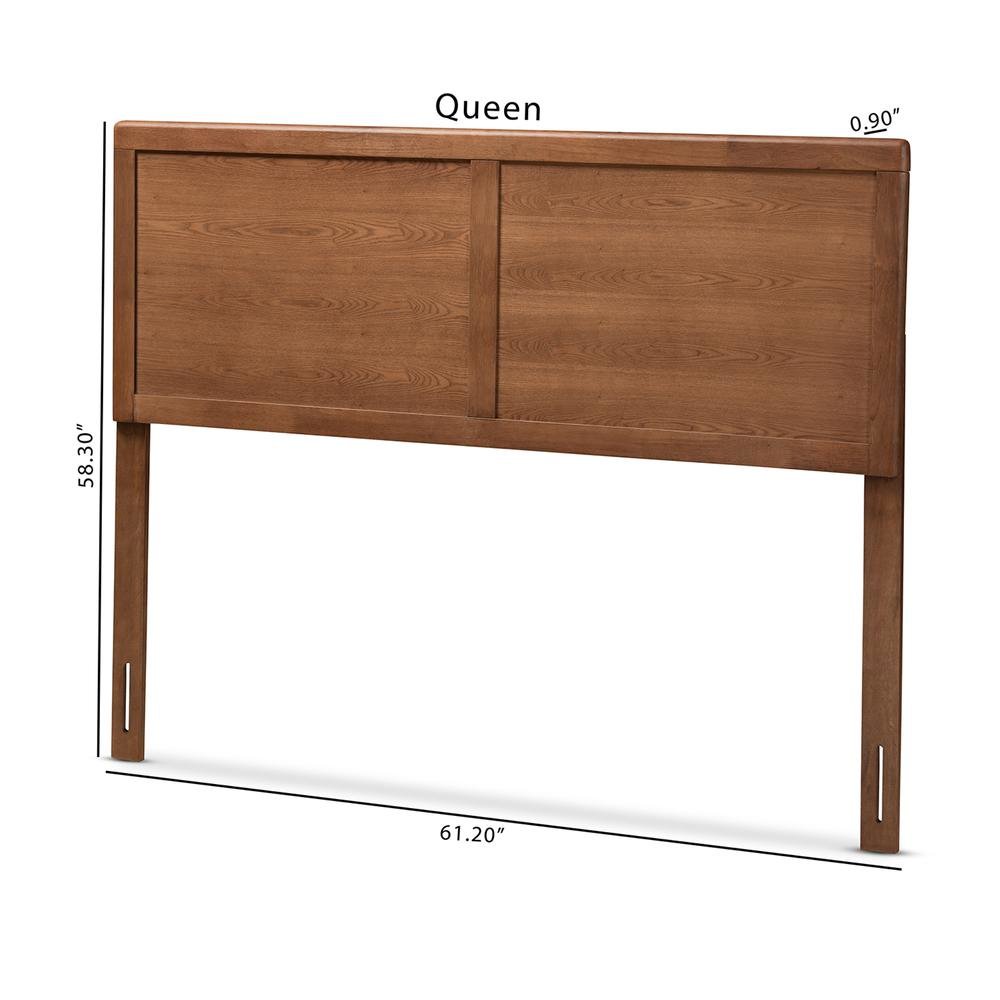 Raya Mid-Century Modern Walnut Brown Finished Wood Full Size Headboard. Picture 15