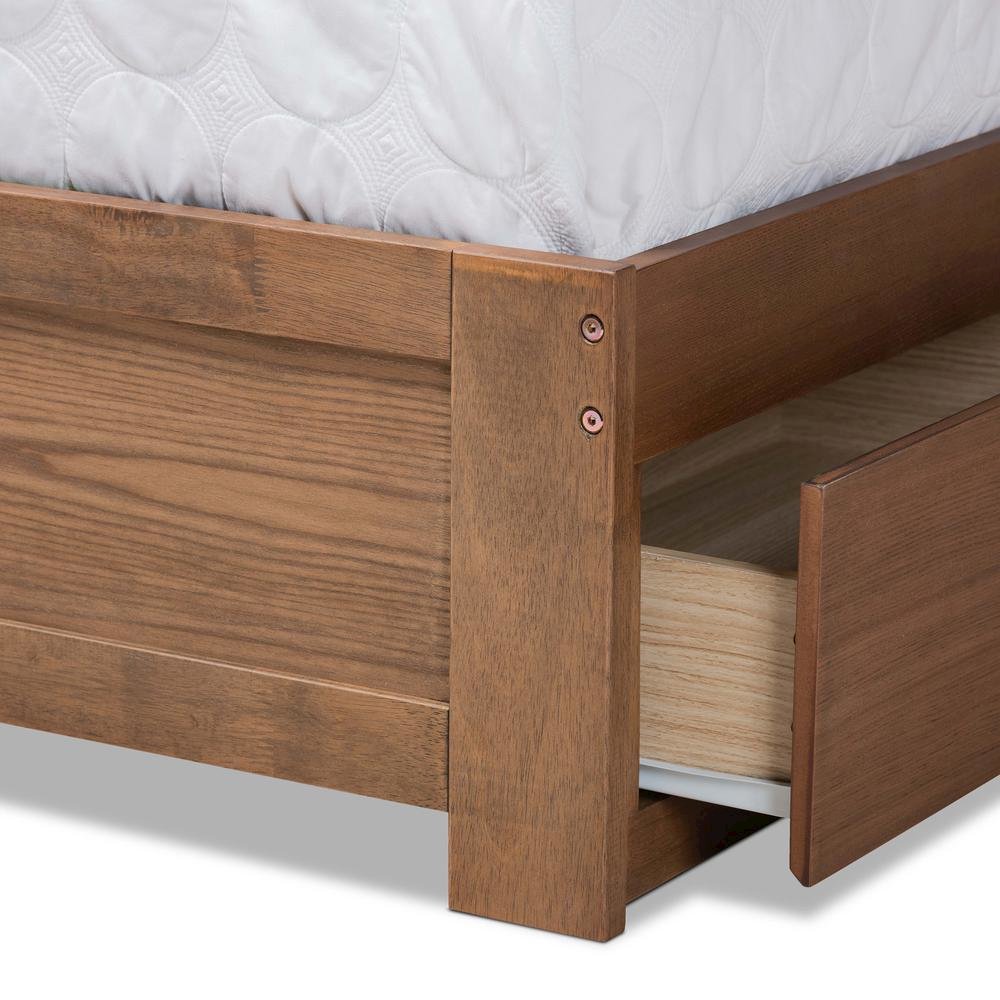 Walnut Brown Finished Wood Full Size 3-Drawer Platform Storage Bed. Picture 19